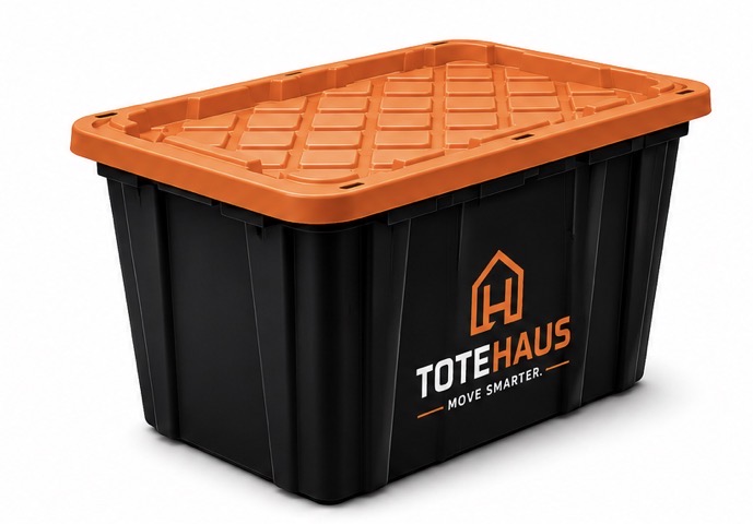 TOTEHAUS 27 gallon branded moving totes — 5 Totes